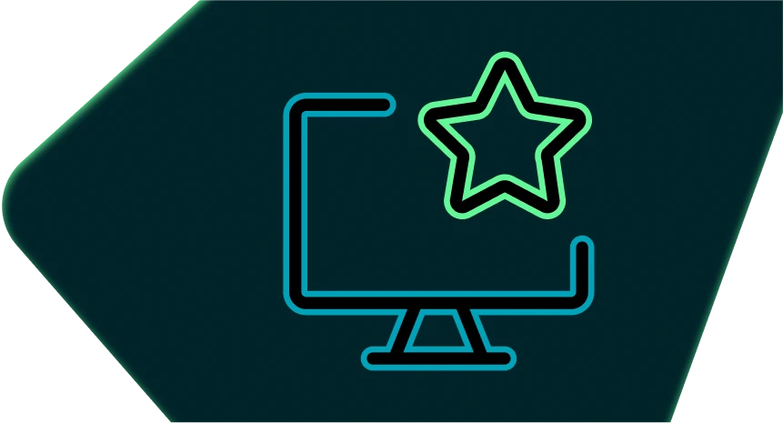 Computer display with star