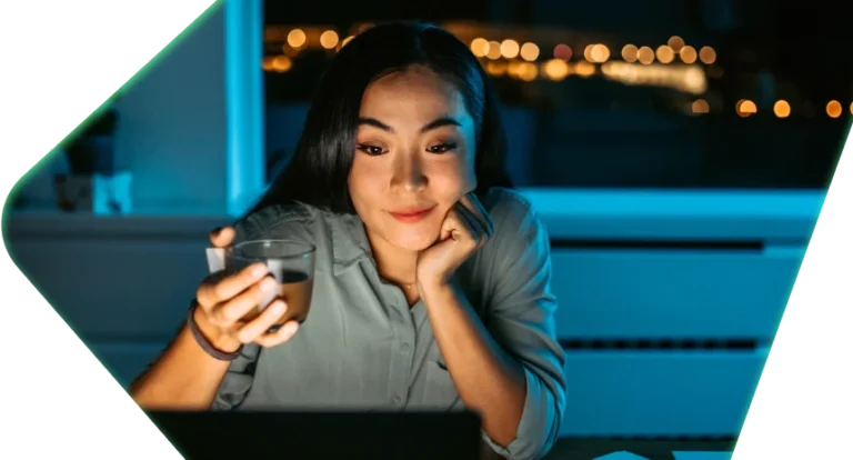 Woman researching at home