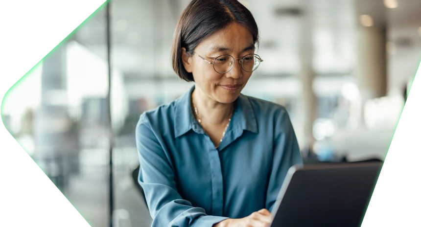 Woman working on laptop