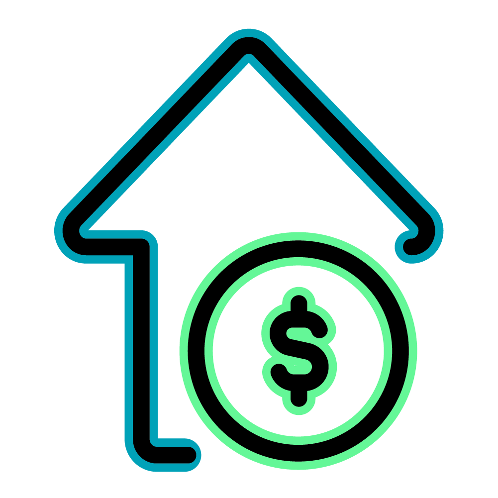 Upward arrow with a dollar sign inside a circle